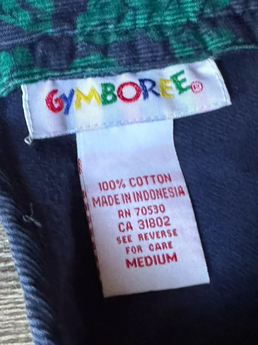 Vintage Gymboree 90s rainbow tag Cord Floral Dress size “Medium”